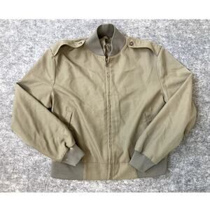 Vintage Military Olive green bomber jacket USMC pewter 2246 wool blend 44R